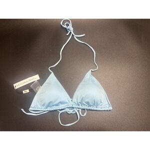Monica Hansen Beachwear NWT‎ Bikini Triangle Padded Top Air Blue Size Small